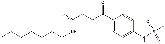 N-Heptyl-4-(4-methylsulfonylaminophenyl)-4-oxobutyramide Struktur