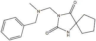 3-[[Benzyl(methyl)amino]methyl]-2,4-dioxo-1,3-diazaspiro[4.4]nonane Struktur