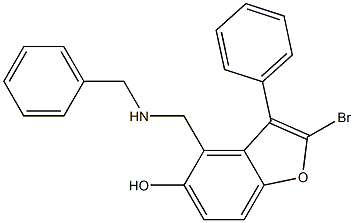 4-(Benzylaminomethyl)-2-bromo-3-phenylbenzofuran-5-ol Struktur