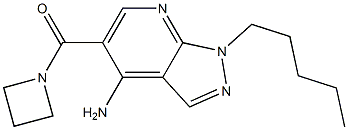 4-Amino-1-pentyl-5-[(azetidin-1-yl)carbonyl]-1H-pyrazolo[3,4-b]pyridine Struktur