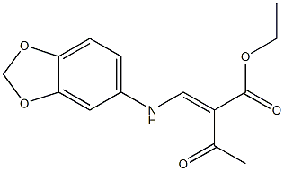 2-Acetyl-3-[(1,3-benzodioxol-5-yl)amino]propenoic acid ethyl ester Struktur