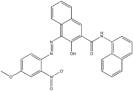 3-Hydroxy-N-(1-naphtyl)-4-[(2-nitro-4-methoxyphenyl)azo]-2-naphthamide Struktur