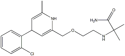 2-[[2-((1-Carbamoyl-1-methylethyl)amino)ethoxy]methyl]-4-(2-chlorophenyl)-6-methyl-1,4-dihydropyridine Struktur