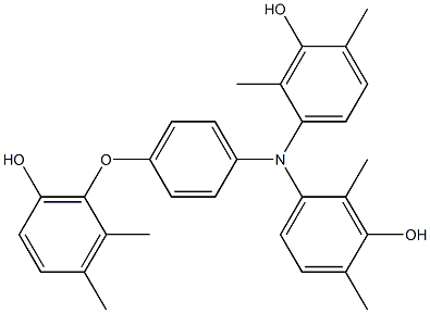 N,N-Bis(3-hydroxy-2,4-dimethylphenyl)-4-(6-hydroxy-2,3-dimethylphenoxy)benzenamine Struktur