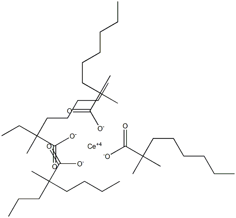 Cerium(IV)bis(2,2-dimethyloctanoate)(2-ethyl-2-methylheptanoate)(2-methyl-2-propylhexanoate) Struktur