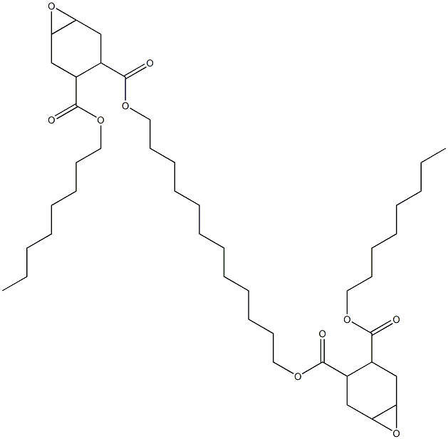 Bis[2-(octyloxycarbonyl)-4,5-epoxy-1-cyclohexanecarboxylic acid]1,12-dodecanediyl ester Struktur