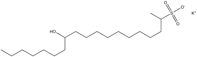 12-Hydroxynonadecane-2-sulfonic acid potassium salt Struktur