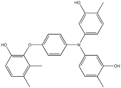 N,N-Bis(3-hydroxy-4-methylphenyl)-4-(6-hydroxy-2,3-dimethylphenoxy)benzenamine Struktur