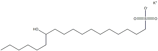 12-Hydroxyoctadecane-1-sulfonic acid potassium salt Struktur