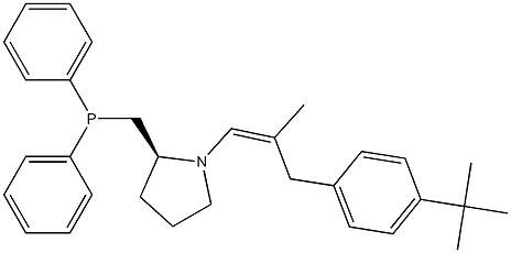 (2S)-2-[(Diphenylphosphino)methyl]-1-[2-(4-tert-butylbenzyl)-1-propenyl]pyrrolidine Struktur