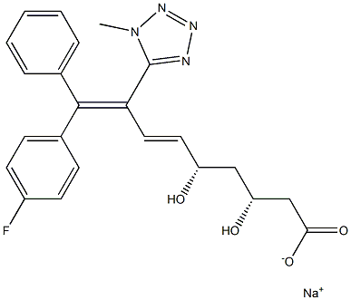 (3R,5S,6E)-9-(4-Fluorophenyl)-9-phenyl-3,5-dihydroxy-8-(1-methyl-1H-tetrazol-5-yl)-6,8-nonadienoic acid sodium salt Struktur