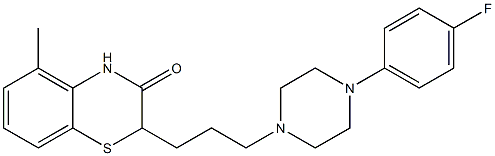 2-[3-[4-(4-Fluorophenyl)piperazin-1-yl]propyl]-5-methyl-2H-1,4-benzothiazin-3(4H)-one Struktur