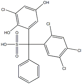 (3-Chloro-2,5-dihydroxyphenyl)(2,4,5-trichlorophenyl)phenylmethanesulfonic acid Struktur