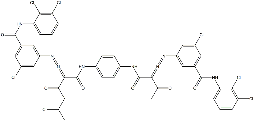 3,3'-[2-(1-Chloroethyl)-1,4-phenylenebis[iminocarbonyl(acetylmethylene)azo]]bis[N-(2,3-dichlorophenyl)-5-chlorobenzamide] Struktur