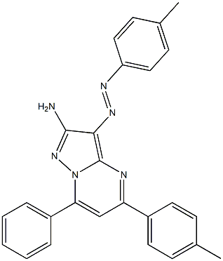 2-Amino-3-(4-methylphenylazo)-5-(4-methylphenyl)-7-phenylpyrazolo[1,5-a]pyrimidine Struktur