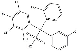 (3-Chlorophenyl)(3,4,5-trichloro-2-hydroxyphenyl)(2-hydroxyphenyl)methanesulfonic acid Struktur