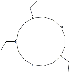 4,7,13-Triethyl-1-oxa-4,7,10,13-tetraazacyclopentadecane Struktur