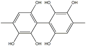 4,4'-Dimethyl-1,1'-biphenyl-2,2',3,3',6,6'-hexol Struktur