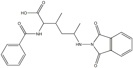 2-(Benzoylamino)-5-[(1,3-dioxo-2H-isoindol-2-yl)amino]-3,5-dimethylvaleric acid Struktur