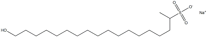 18-Hydroxyoctadecane-2-sulfonic acid sodium salt Struktur