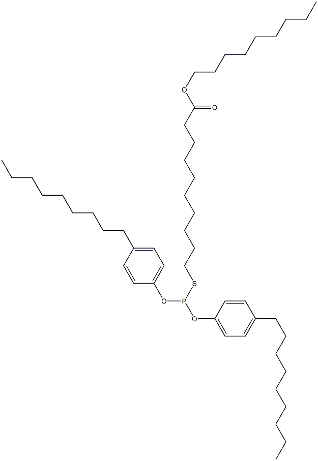 Thiophosphorous acid O,O-bis(4-nonylphenyl)S-(10-nonyloxy-10-oxodecyl) ester Struktur