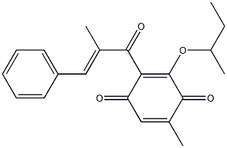 2-[(E)-3-Phenyl-2-methylpropenoyl]-5-methyl-3-(1-methylpropyl)oxy-1,4-benzoquinone Struktur