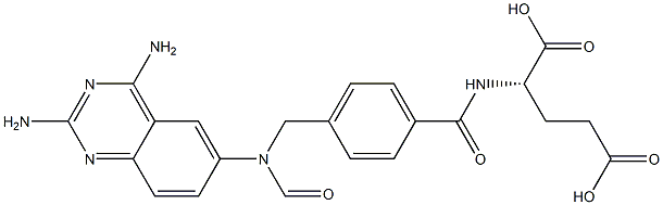 N-[4-[[2,4-Diaminoquinazolin-6-yl(formyl)amino]methyl]benzoyl]-L-glutamic acid Struktur