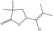 5-(2-Methyl-1-chloro 1-propenyl)dihydro-3,3-dimethylfuran-2(3H)-one Struktur