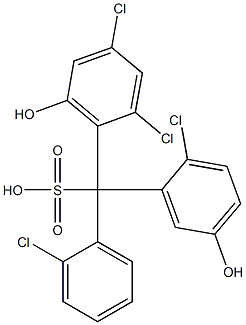 (2-Chlorophenyl)(2-chloro-5-hydroxyphenyl)(2,4-dichloro-6-hydroxyphenyl)methanesulfonic acid Struktur