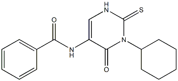 3-Cyclohexyl-5-benzoylamino-2-thiouracil Struktur