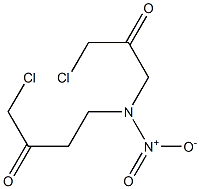 1-Chloro-4-[N-(3-chloro-2-oxopropyl)-N-nitroamino]-2-butanone Struktur