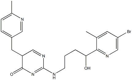 2-[[4-Hydroxy-4-(3-methyl-5-bromo-2-pyridinyl)butyl]amino]-5-[(6-methyl-3-pyridinyl)methyl]pyrimidin-4(5H)-one Struktur