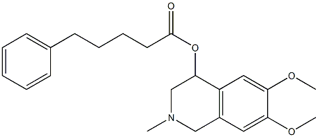 1,2,3,4-Tetrahydro-2-methyl-6,7-dimethoxyisoquinolin-4-ol 5-phenylvalerate Struktur