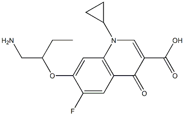 7-[1-(Aminomethyl)propoxy]-1-cyclopropyl-6-fluoro-1,4-dihydro-4-oxoquinoline-3-carboxylic acid Struktur