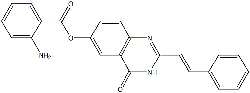 2-[(E)-2-Phenylethenyl]-6-(2-aminobenzoyloxy)quinazolin-4(3H)-one Struktur