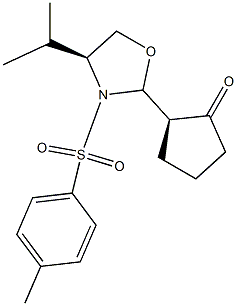 (2R)-2-[(2S,4S)-4-Isopropyl-3-(4-methylphenylsulfonyl)oxazolidin-2-yl]-1-cyclopentanone Struktur