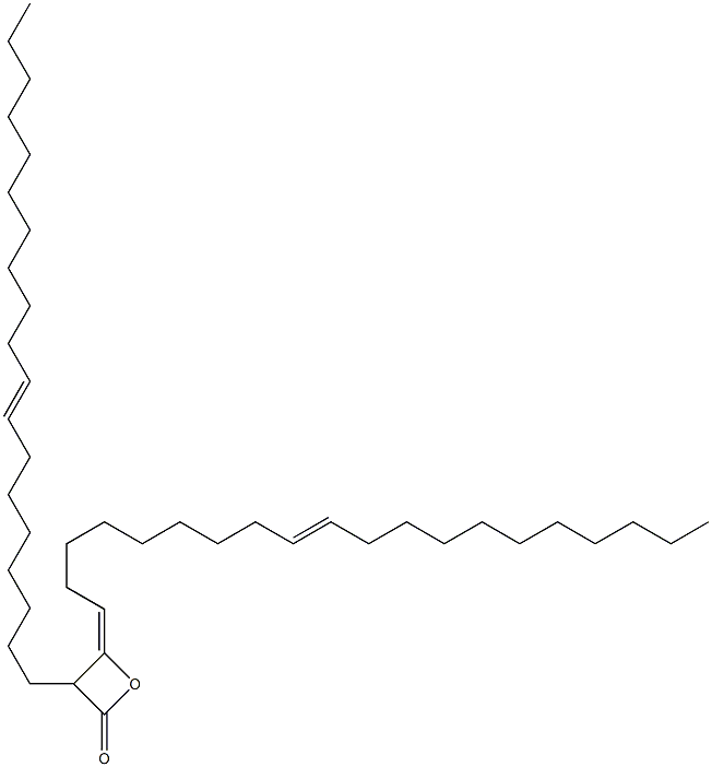 3-(8-Nonadecenyl)-4-(9-icosen-1-ylidene)oxetan-2-one Struktur