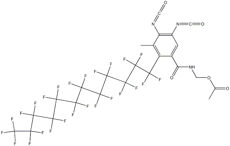 N-(Acetyloxymethyl)-2-(pentacosafluorododecyl)-4,5-diisocyanato-3-methylbenzamide Struktur