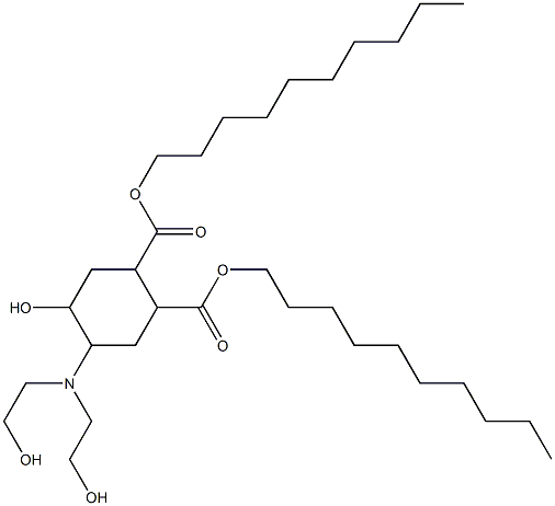 5-Hydroxy-4-[bis(2-hydroxyethyl)amino]-1,2-cyclohexanedicarboxylic acid didecyl ester Struktur