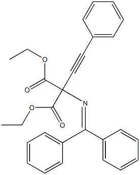 2-[(Diphenylmethylene)amino]-2-(phenylethynyl)malonic acid diethyl ester Struktur