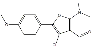 2-(Dimethylamino)-4-chloro-5-(4-methoxyphenyl)furan-3-carbaldehyde Struktur