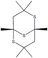 (1S,5S)-1,3,3,5,7,7-Hexamethyl-2,6,9-trithiabicyclo[3.3.1]nonane Struktur