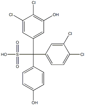 (3,4-Dichlorophenyl)(3,4-dichloro-5-hydroxyphenyl)(4-hydroxyphenyl)methanesulfonic acid Struktur