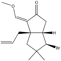 (1S,5S,6R)-6-Bromo-2-(methoxymethylene)-7,7-dimethyl-1-(2-propenyl)bicyclo[3.3.0]octan-3-one Struktur