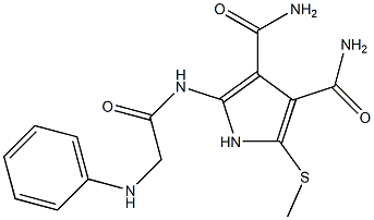 2-[[[Phenylamino]acetyl]amino]-5-[methylthio]-1H-pyrrole-3,4-dicarboxamide Struktur