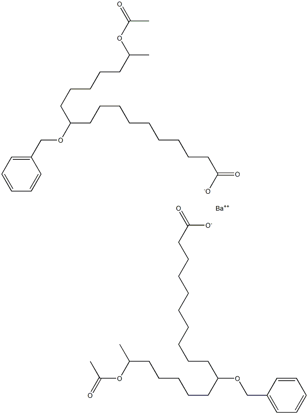 Bis(11-benzyloxy-17-acetyloxystearic acid)barium salt Struktur