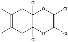 4a,5,8,8a-Tetrahydro-2,3,4a,8a-tetrachloro-6,7-dimethyl-1,4-benzodioxin Struktur