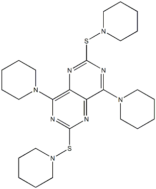 4,8-Di(piperidino)-2,6-bis(piperidinothio)pyrimido[5,4-d]pyrimidine Struktur