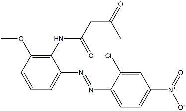 2-Acetyl-2'-(2-chloro-4-nitrophenylazo)-6'-methoxyacetanilide Struktur