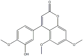 5,7-Dimethoxy-4-(3-hydroxy-4-methoxyphenyl)-2H-1-benzopyran-2-one Struktur